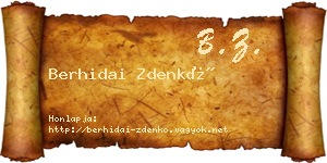 Berhidai Zdenkó névjegykártya